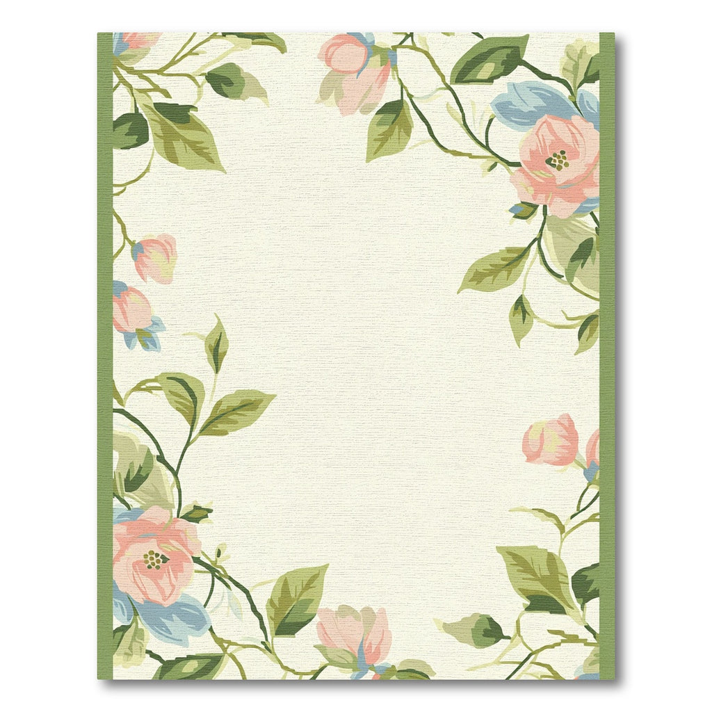 Pastel Pink Floral Garden Vines Rug