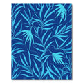 Deep Blue Tropical Leaf Foliage Rug
