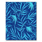 Deep Blue Tropical Leaf Foliage Rug
