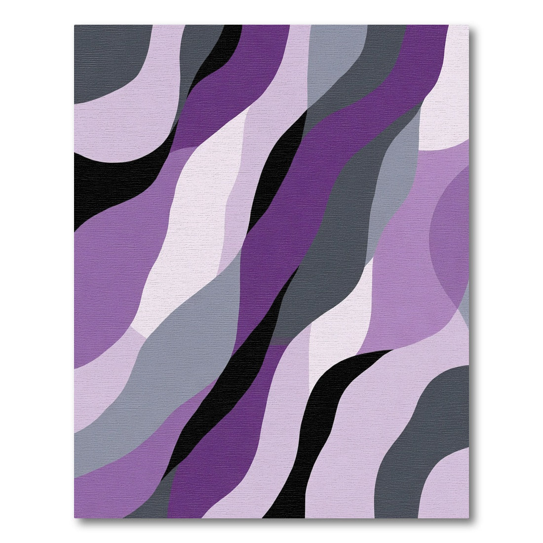 Purple Gray Black Abstract Waves Rug