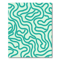 Teal Wavy Line Abstract Rug