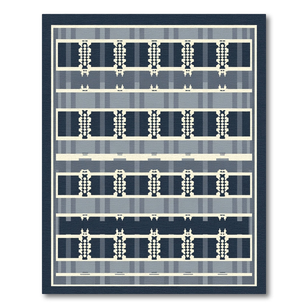 Tonal Gray Rectangular Checkerboard Rug