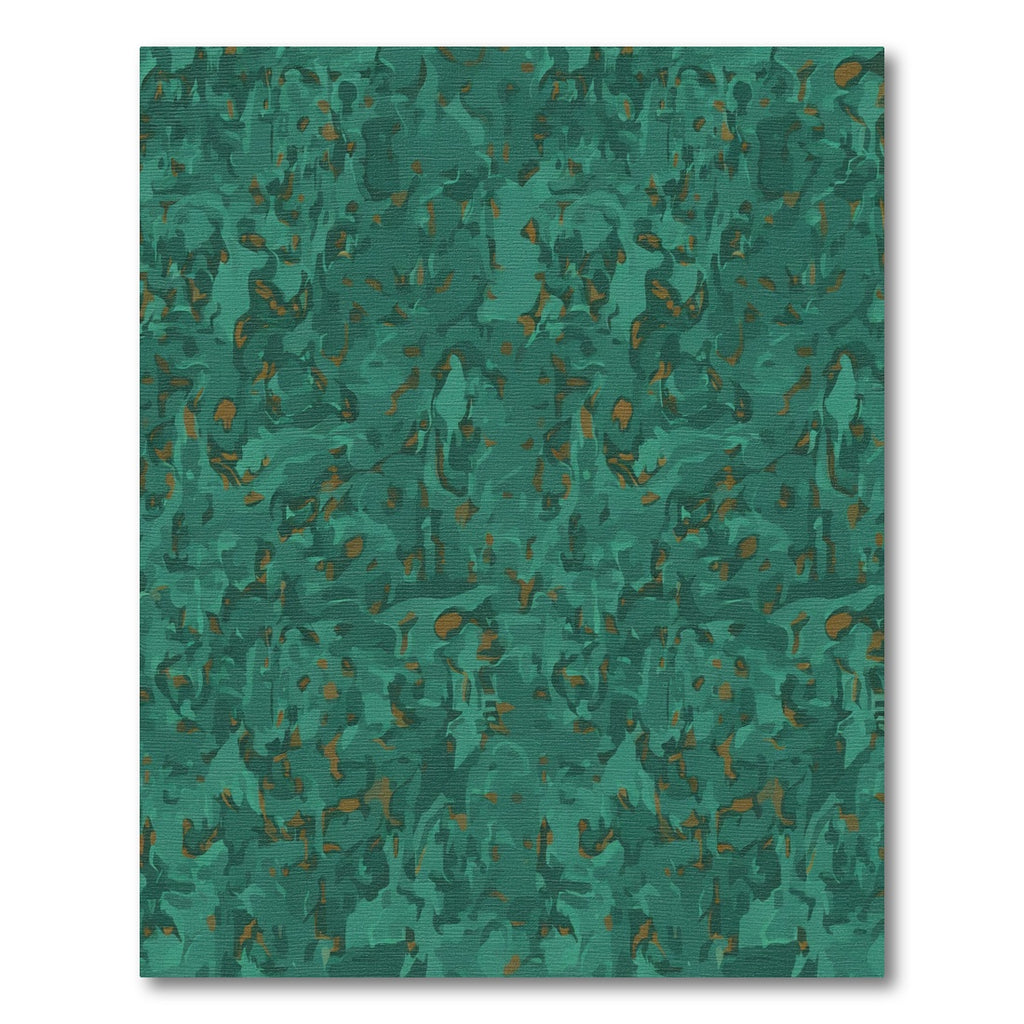 Forest Green Abstract Marble Texture Rug