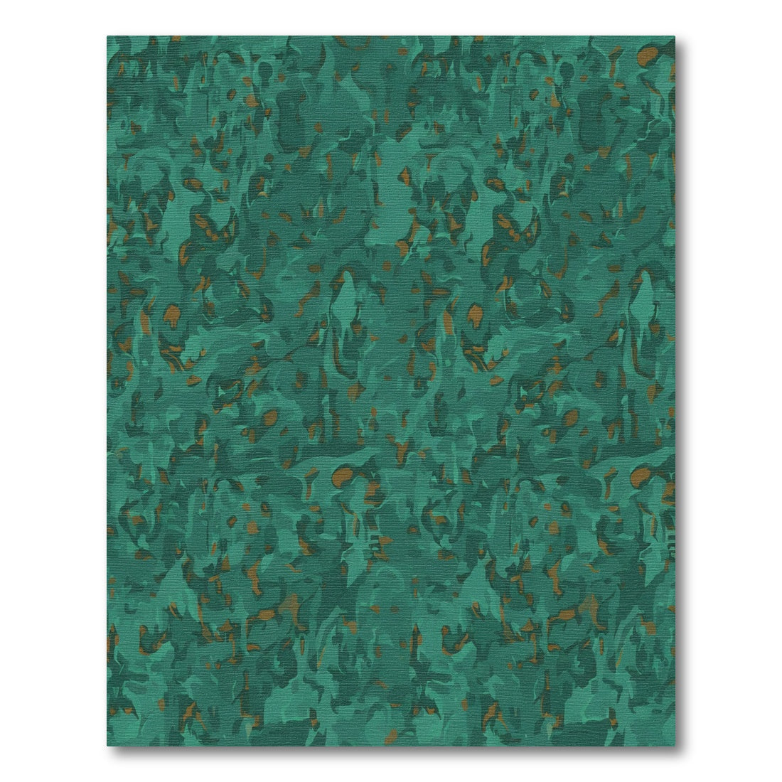 Forest Green Abstract Marble Texture Rug