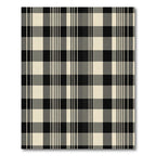 Sophisticated Black Cream Plaid Lines Rug