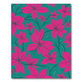 Vibrant Magenta Floral Teal Garden Rug