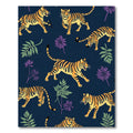 Savage Tigers Jungle Foliage Dark Rug
