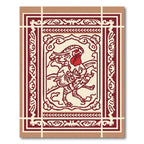 Crimson Rooster Folk Art Rug