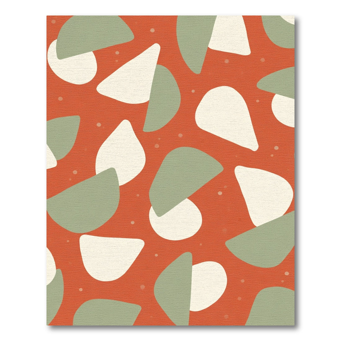 Terracotta Sage Abstract Blob Rug