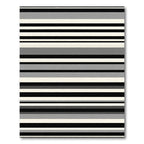 Modern Black Gray Cream Stripe Rug