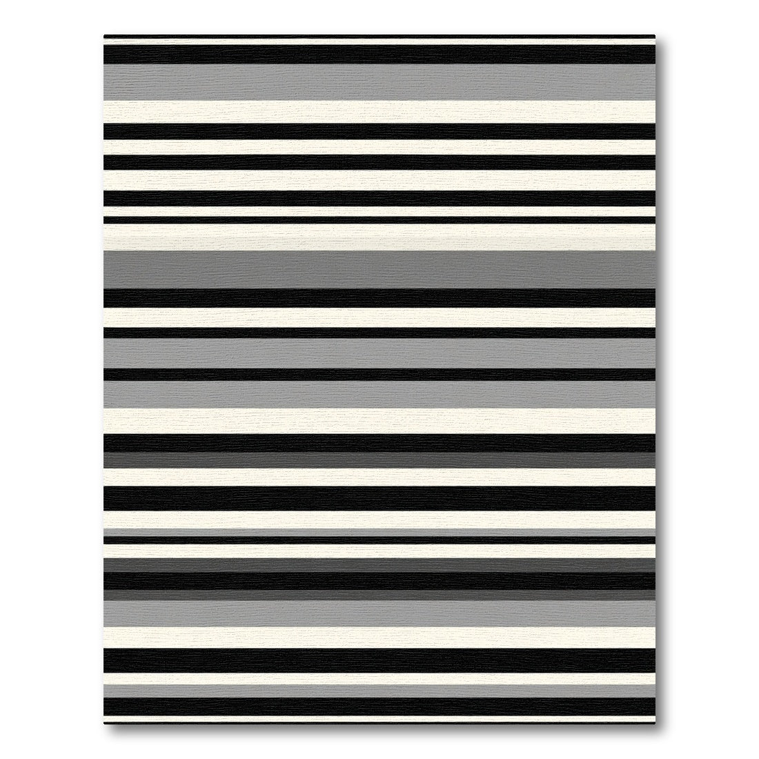 Modern Black Gray Cream Stripe Rug
