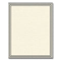 Cream and Charcoal Bordered Squares Rug