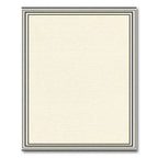 Cream and Charcoal Bordered Squares Rug