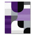 Modern Purple Black Geometric Abstraction Rug