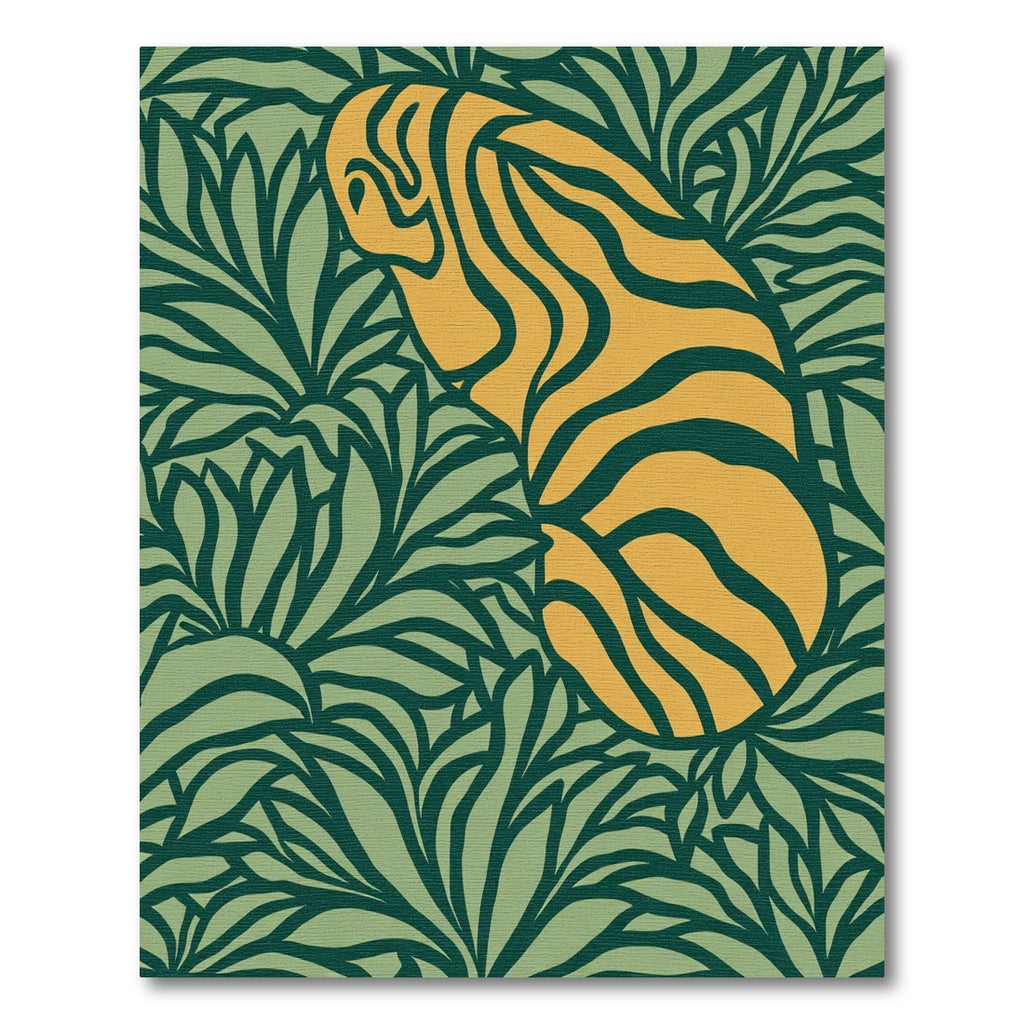 Tiger Amidst Lush Green Tropical Foliage Rug