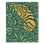 Tiger Amidst Lush Green Tropical Foliage Rug