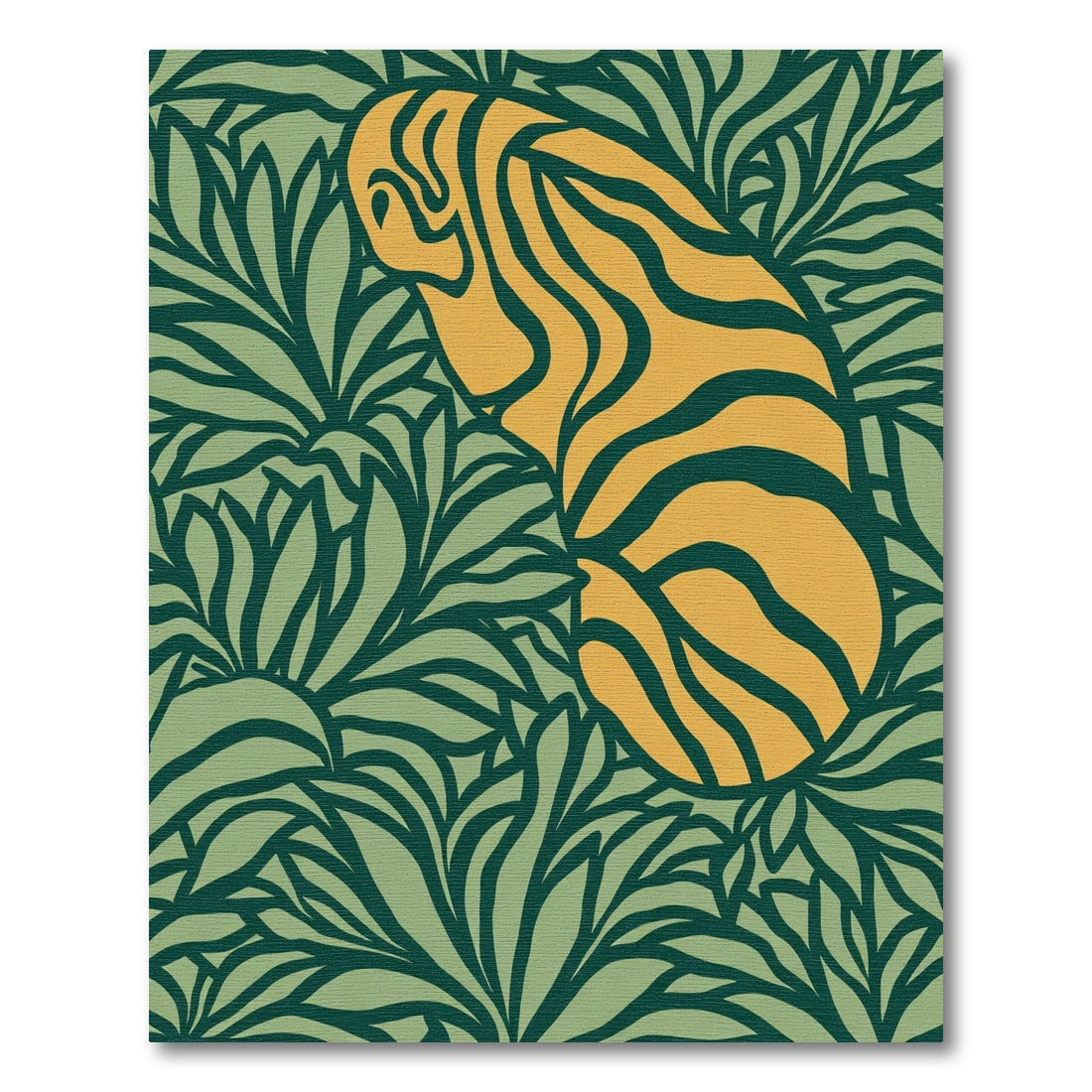 Tiger Amidst Lush Green Tropical Foliage Rug