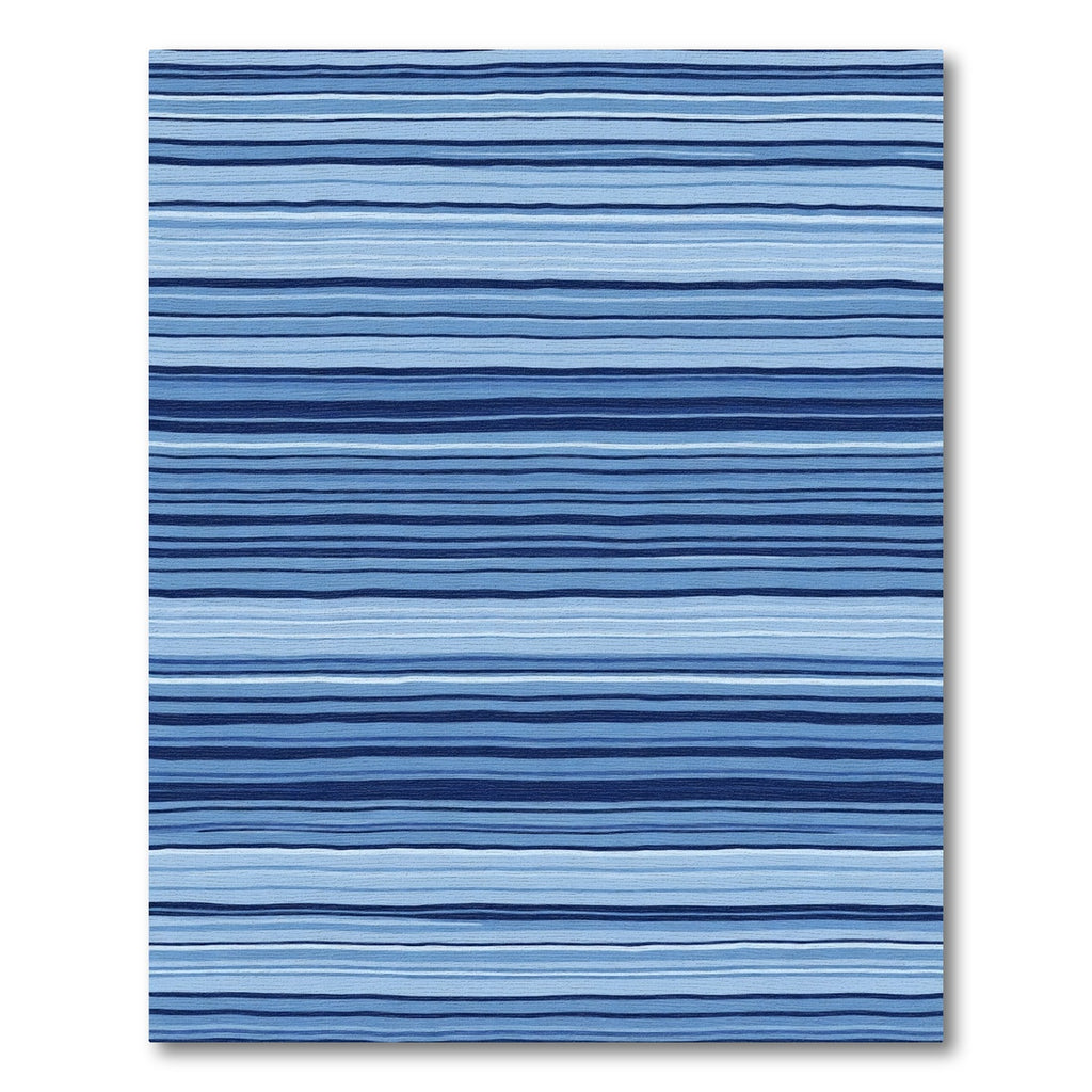 Serene Blue Graduated Stripe Area Rug