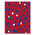 Red Blue Abstract Shapely Collage Rug