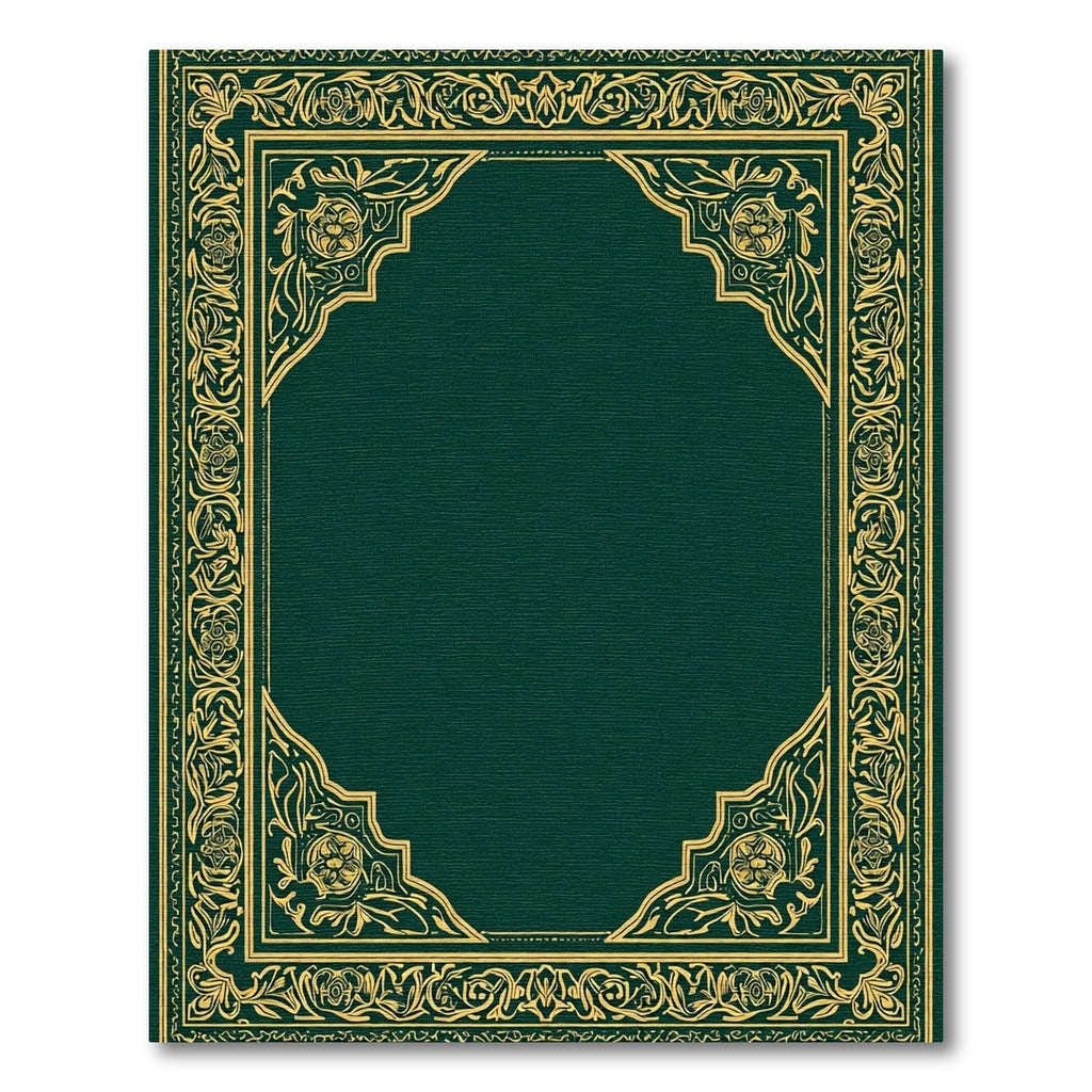 Emerald Green Golden Floral Archway Rug