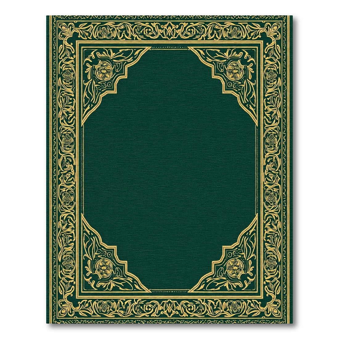 Emerald Green Golden Floral Archway Rug
