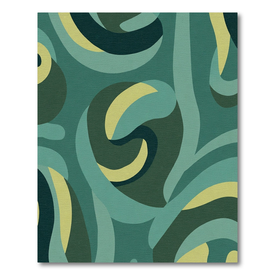 Deep Teal Abstract Swirl Rug