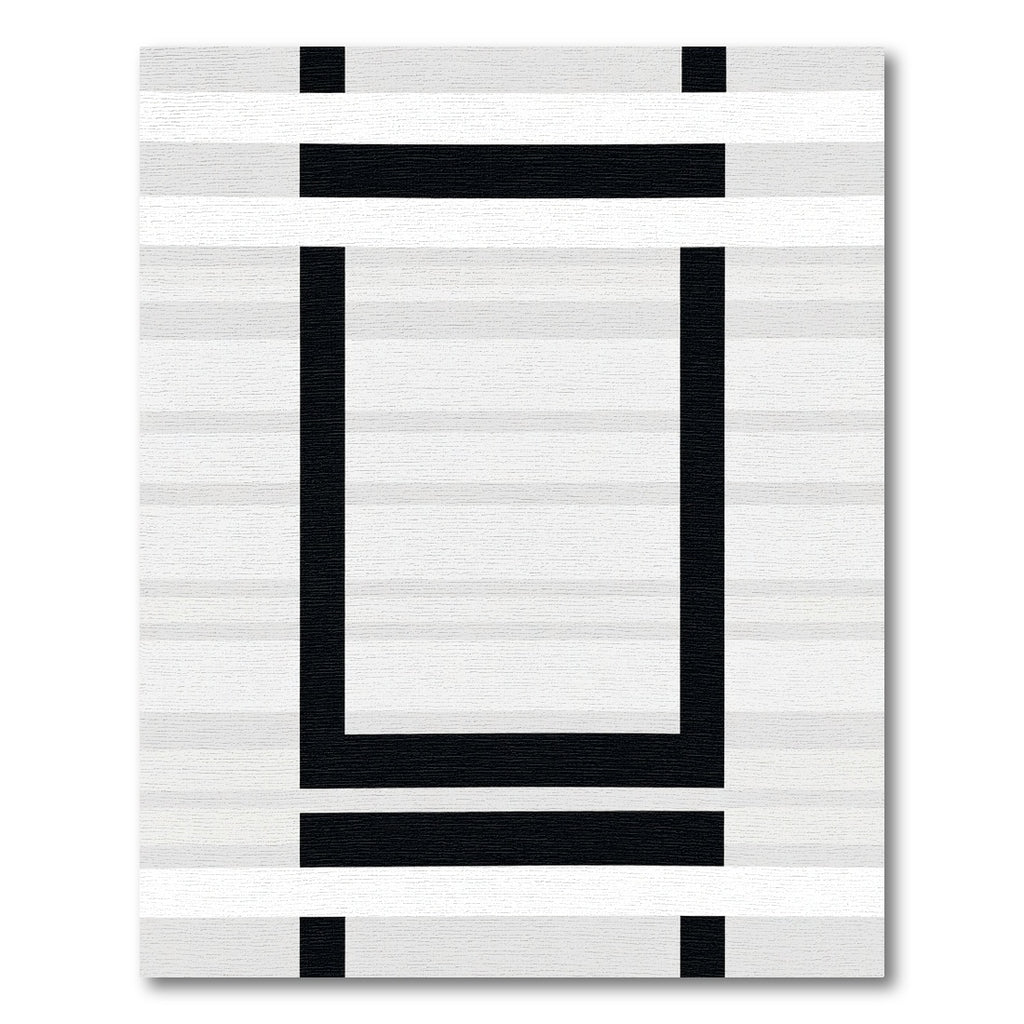 Monochrome Geometric Layered Square Rug