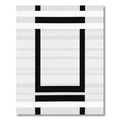 Monochrome Geometric Layered Square Rug