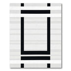 Monochrome Geometric Layered Square Rug