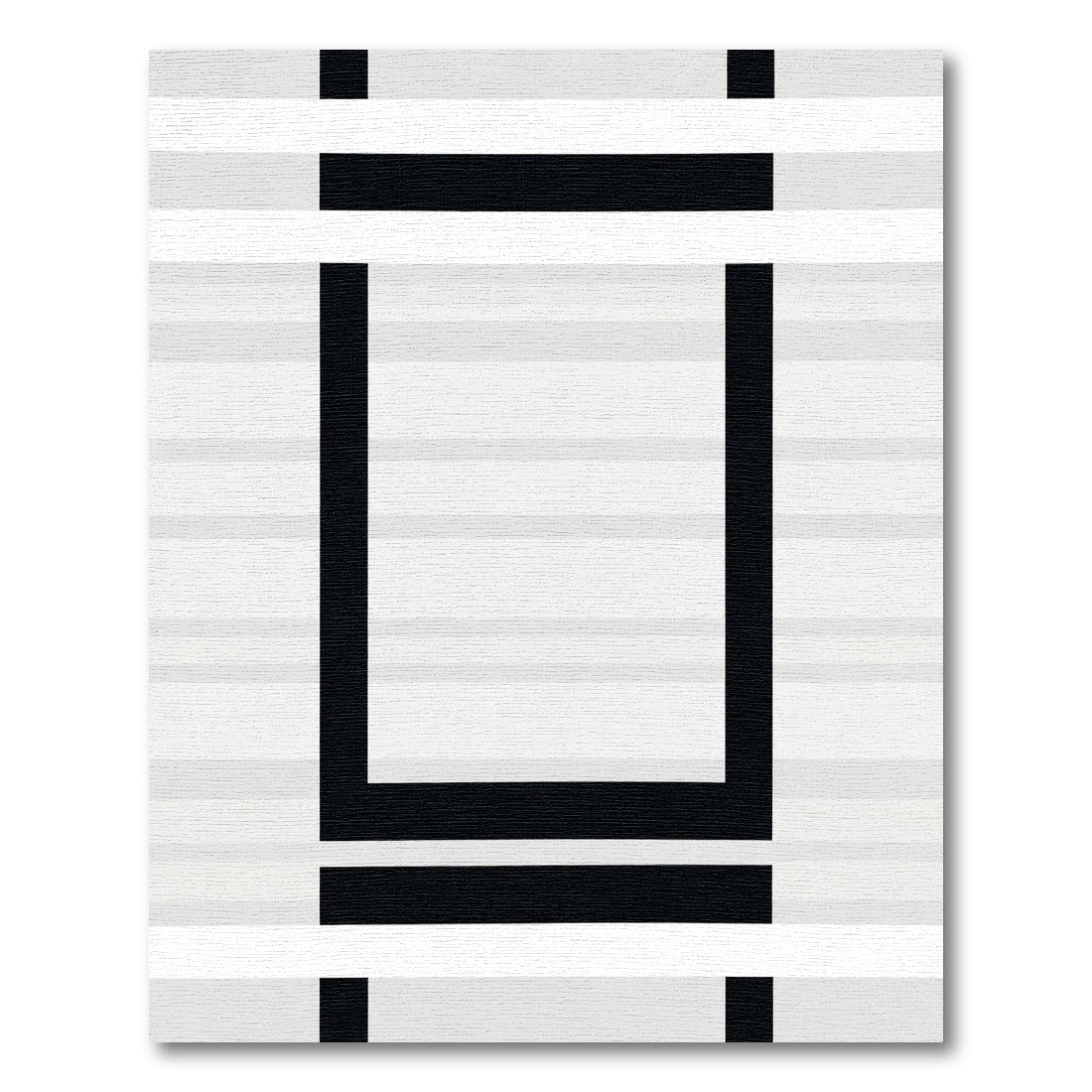 Monochrome Geometric Layered Square Rug