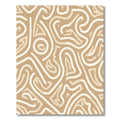 Earthy Cream Abstract Maze Swirls Rug