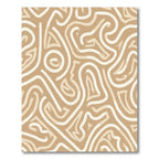 Earthy Cream Abstract Maze Swirls Rug