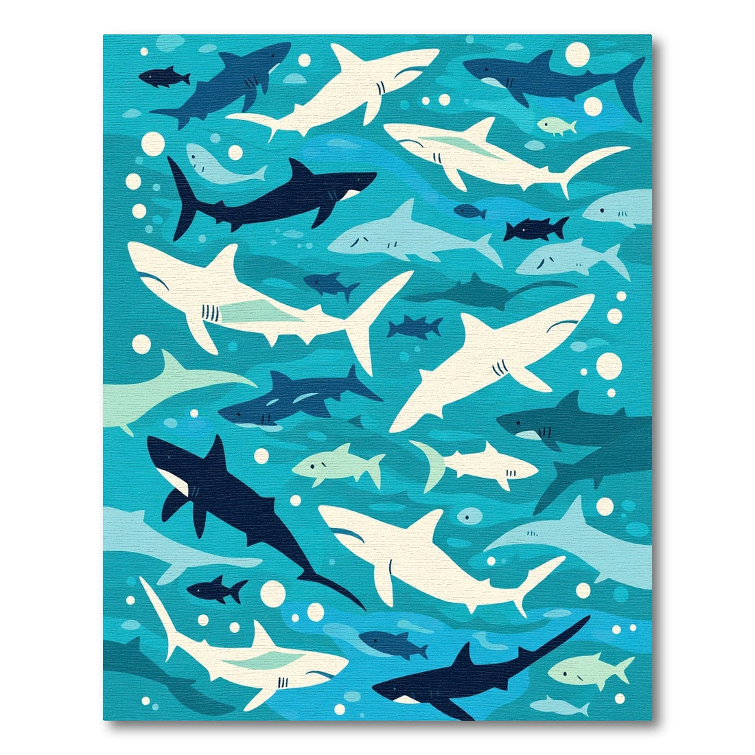 Oceanic Shark School In Blue Depths Rug