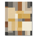 Geometric Blocks Golden Ochre Terracotta Rug