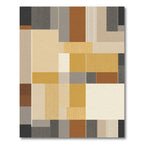 Geometric Blocks Golden Ochre Terracotta Rug