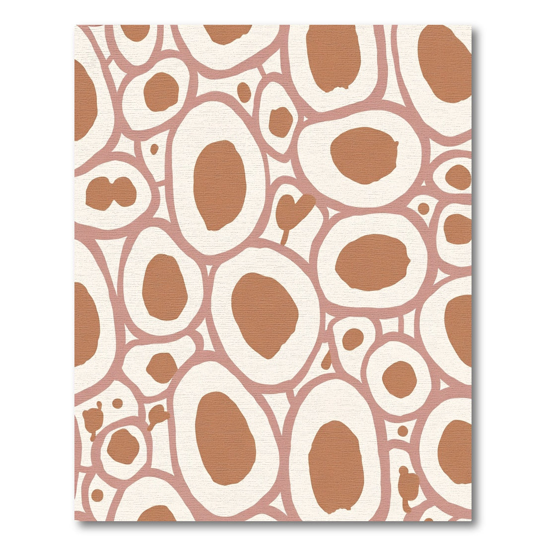 Terracotta Abstract Organic Circles Rug