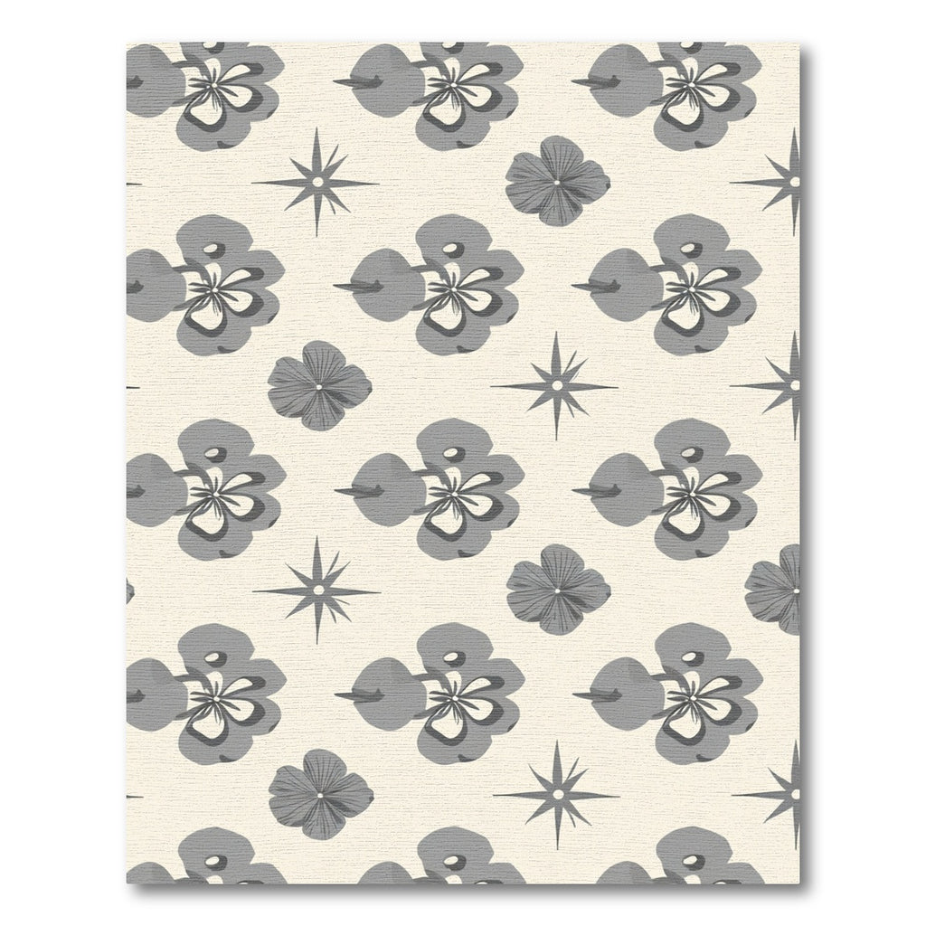 Retro Gray Floral Starburst Rug