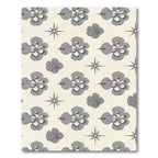 Retro Gray Floral Starburst Rug