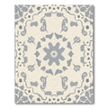 Cream Gray Floral Medallion Arrangement Rug