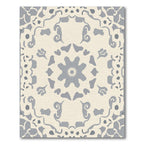 Cream Gray Floral Medallion Arrangement Rug
