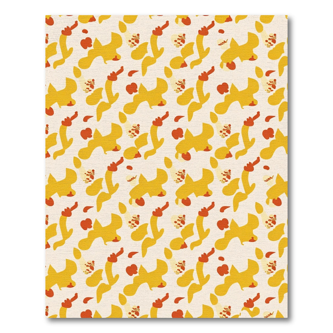 Yellow Red Abstract Blob Harmony Rug
