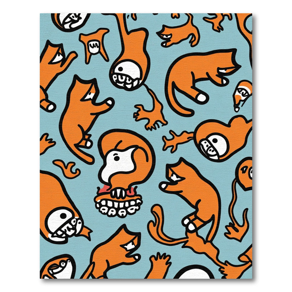 Whimsical Orange Cat Chaos Rug