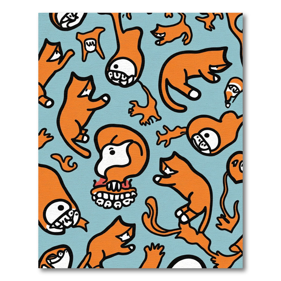 Whimsical Orange Cat Chaos Rug