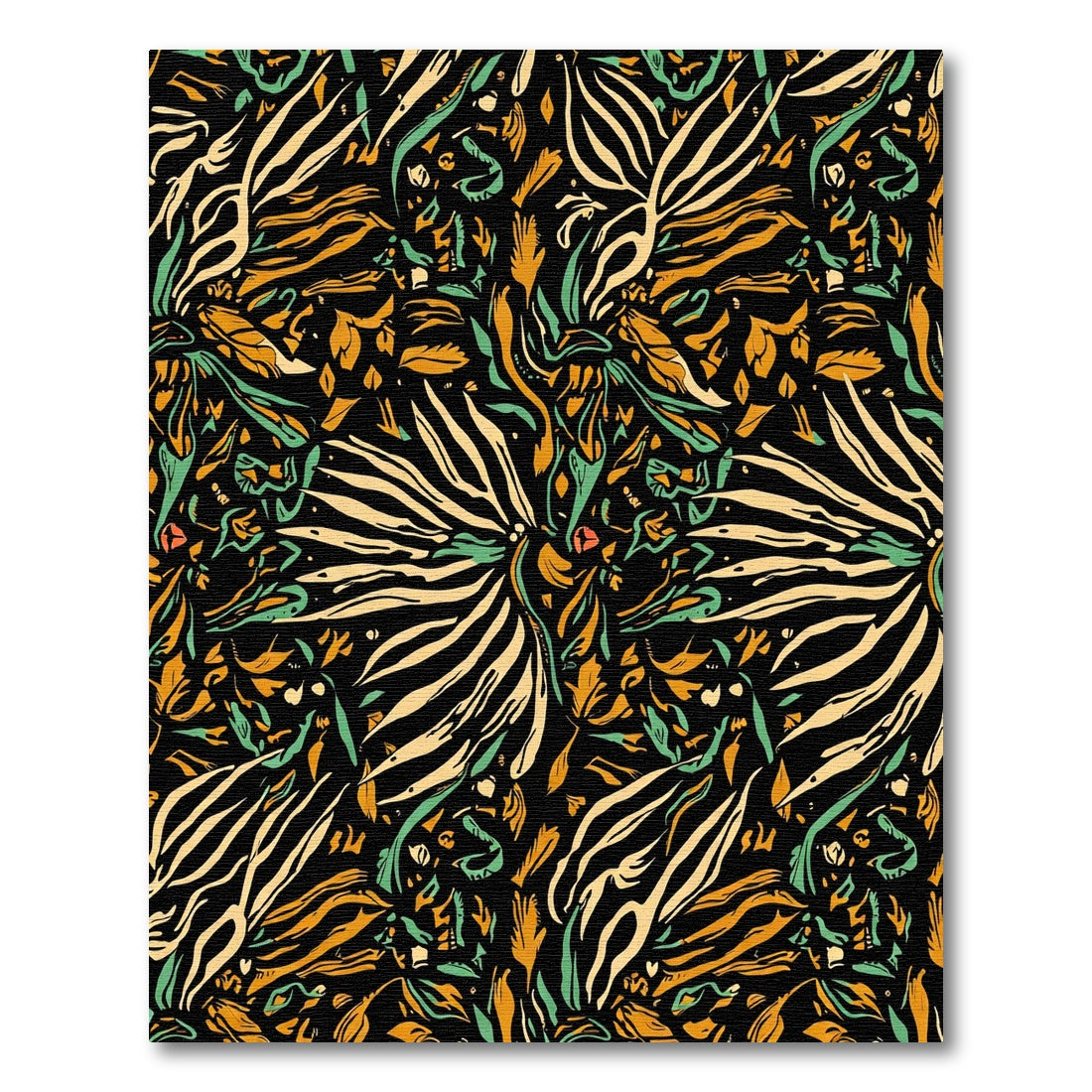 Bold Abstract Jungle Foliage Rug