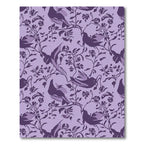Purple Birds Floral Woodland Scene Rug