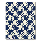 Navy Ivory Interlocking Abstract figures Rug