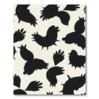 Black and Cream Abstract Bird Forms Rug
