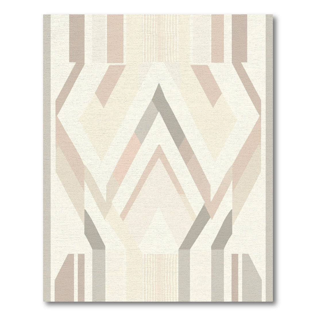 Neutral Geometric Deco Zigzag Rug