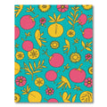 Pink Yellow Floral Aqua Background Rug