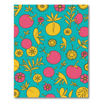 Pink Yellow Floral Aqua Background Rug